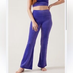 Athleta Elevation Purple Velvet Flare Pant, Medium